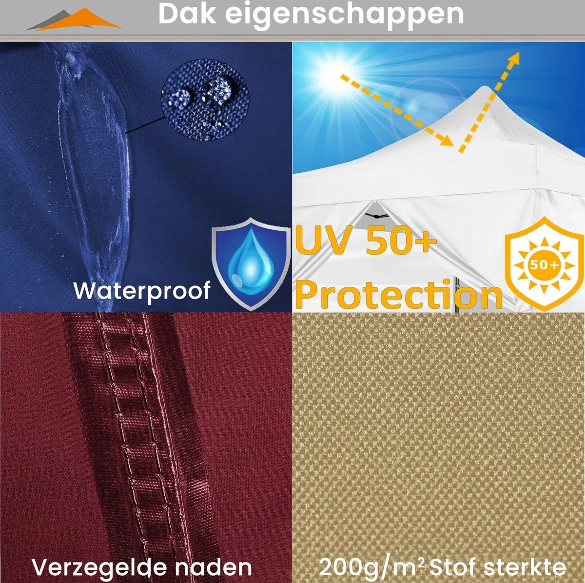 Tente De Réception Easy Up - Tente De Fête - Pavillon - Tente De Fête Pliable - Tente De Fête 3x3 - Tente De Fête Avec Parois Latérales - Chariot Inclus - Étanche - Protection UV 50+ - Avec Fenêtres - 17,5 Kg - Acier - Blauw - 300 X 300 Cm 8 Tente De Réception Easy Up - Tente De Fête - Pavillon - Tente De Fête Pliable - Tente De Fête 3x3 - Tente De Fête Avec Parois Latérales - Chariot Inclus - Étanche - Protection UV 50+ - Avec Fenêtres - 17,5 Kg - Acier - Blauw - 300 X 300 Cm – Image 8