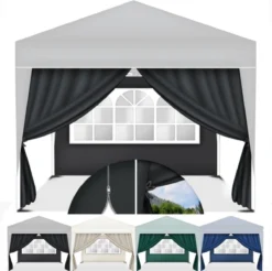 Coazy | Parois Latérales Blauw Pour Tente De Fête Séparées 4x | Zijwand Pour Pavillon 3x3 Ou 3x6 | Gazebo 3x3m - Tente De Jardin - Tente De Réception -Jardin Meubles Magasin 1200x1195 8