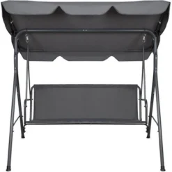 Balançoire De Jardin EASTWALL Hollywood - Balançoire Avec Toit Réglable - Incl. 2 Coussins - Salon De Jardin - 3 Places - Noir - L170xL105xH150cm -Jardin Meubles Magasin 1200x1196 2