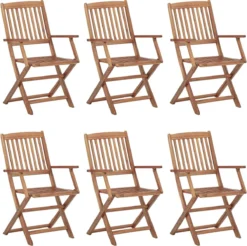 Prolenta Premium - Chaises De Jardin De Jardin 6 Pcs Pliables Avec Coussins En Bois D'acacia Massif -Jardin Meubles Magasin 1200x1196 7
