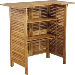 La Dolce Vita - 3 Pièces GardenBar Avec Chaises - Meuble Bar - Meuble Bar - Meuble D'angle Bar - Table Haute Avec Tabourets - Meuble Bistro Avec Table Et Chaises Bois D'acacia Massif -Jardin Meubles Magasin 1200x1197 12