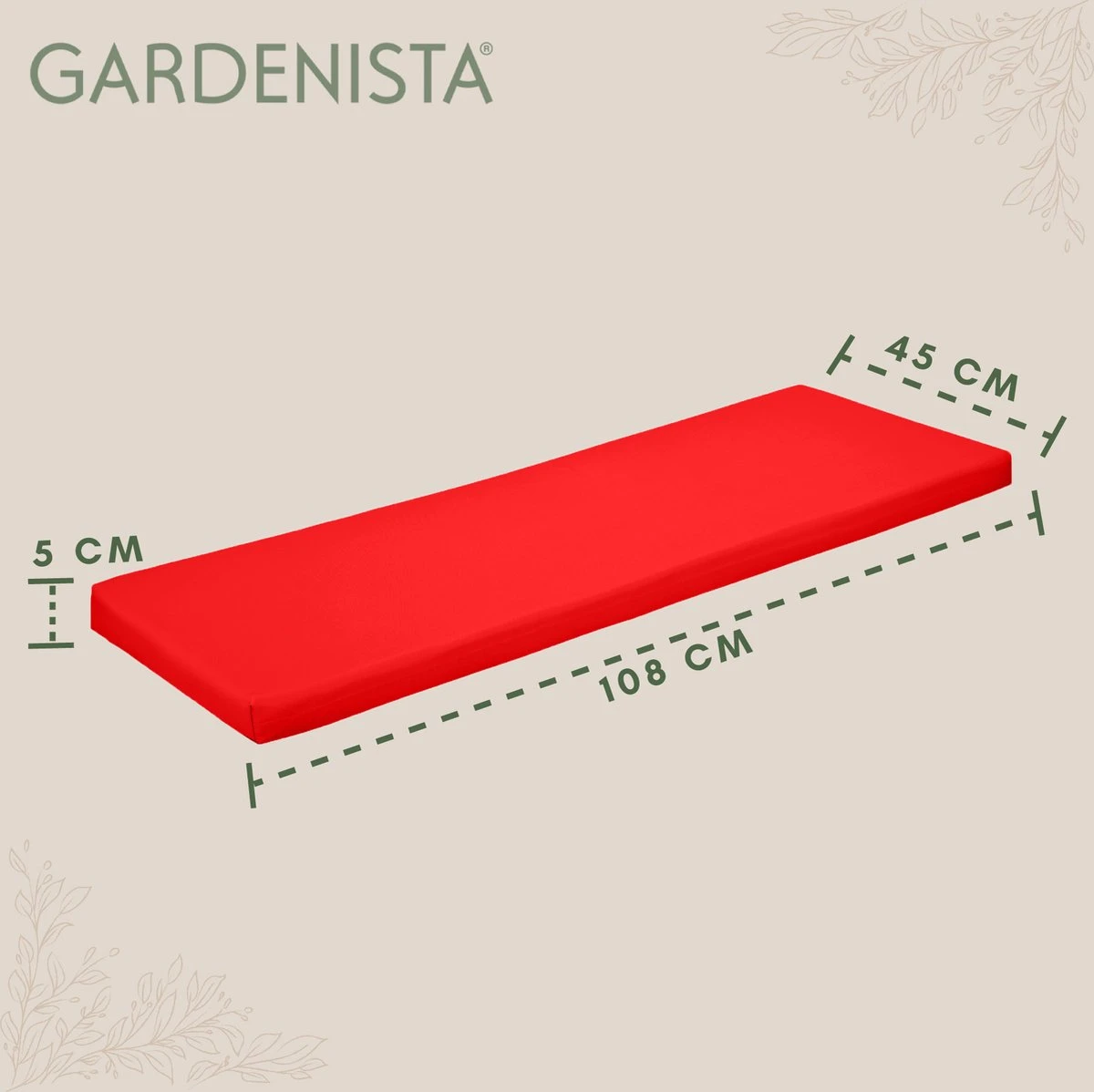 Gardenista Banc De Jardin Coussin De Terrasse Meubles De Canapé D'extérieur Coussin De Canapé 2 Places Matériau Résistant à Water Confortable Durable Et Léger, Rouge 6 Gardenista Banc De Jardin Coussin De Terrasse Meubles De Canapé D'extérieur Coussin De Canapé 2 Places Matériau Résistant à Water Confortable Durable Et Léger, Rouge – Image 6