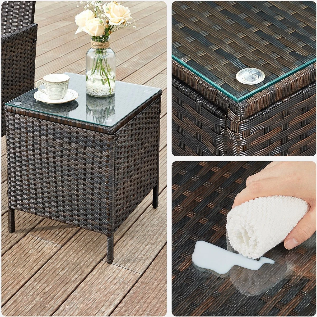 Salon De Jardin 2 Personnes - Coussins Lavables - Table De Jardin Avec Chaises - Ensembles De Jardin - Zwart - Salon De Jardin Salon De Jardin 10 Salon De Jardin 2 Personnes - Coussins Lavables - Table De Jardin Avec Chaises - Ensembles De Jardin - Zwart - Salon De Jardin Salon De Jardin – Image 10