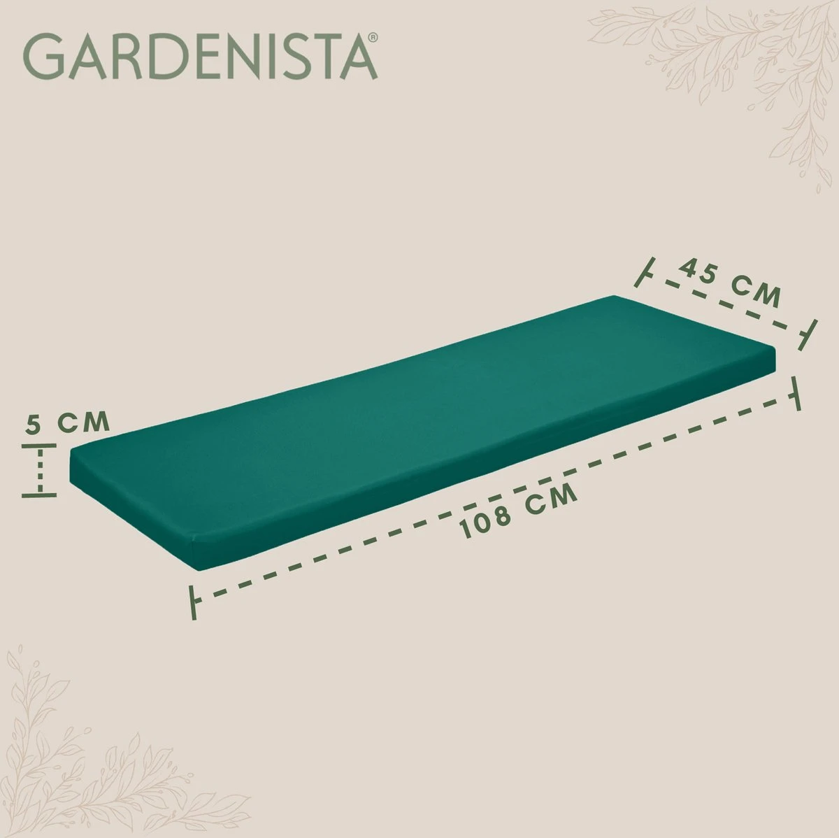 Gardenista Banc De Jardin Coussin De Terrasse Mobilier De Canapé D'extérieur Coussin De Canapé 2 Places Matériau Résistant à Water Confortable Durable Et Léger, Vert 5 Gardenista Banc De Jardin Coussin De Terrasse Mobilier De Canapé D'extérieur Coussin De Canapé 2 Places Matériau Résistant à Water Confortable Durable Et Léger, Vert – Image 5