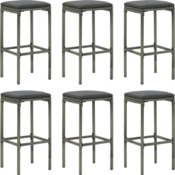 Prolenta Premium - Ensemble De Bar De Jardin 8 Pièces Avec Coussins Poly Rotin Gris -Jardin Meubles Magasin 1200x1198 18