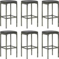 Ensemble De Bar De Jardin Premium - Ensemble De Bar De Jardin 7 Pièces Avec Coussins Gris -Jardin Meubles Magasin 1200x1198 19