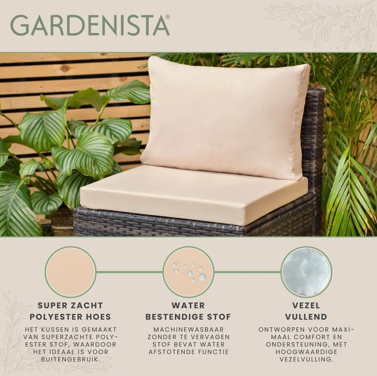 Comfy Coussins De Siège D'extérieur Pour Meubles En Rotin Coussins De Mobilier De Jardin Rembourrage De Terrasse Résistant à Water Confortable Et Léger 65 X 65 X 7 Cm 5 Comfy Coussins De Siège D'extérieur Pour Meubles En Rotin Coussins De Mobilier De Jardin Rembourrage De Terrasse Résistant à Water Confortable Et Léger 65 X 65 X 7 Cm – Image 5