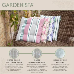 Gardenista Coussin De Siège Imprimé Pour Chaise De Jardin Toile Traitée Hydrofuge Katoen Antidérapant Avec Ceintures D'arrimage Coussin élégant Wit Plein Air Patio Touch -Jardin Meubles Magasin 1200x1198 198
