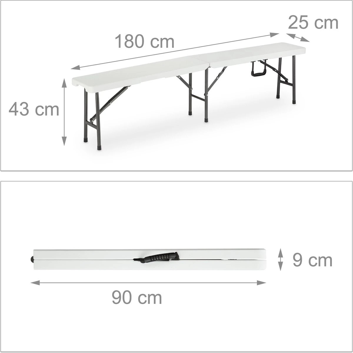 Relaxdays Banc De Bière Ensemble De 2 Pièces - Banc De Jardin Pliable - Banc De Pique-nique - Banc Au Camping 5 Relaxdays Banc De Bière Ensemble De 2 Pièces - Banc De Jardin Pliable - Banc De Pique-nique - Banc Au Camping – Image 5