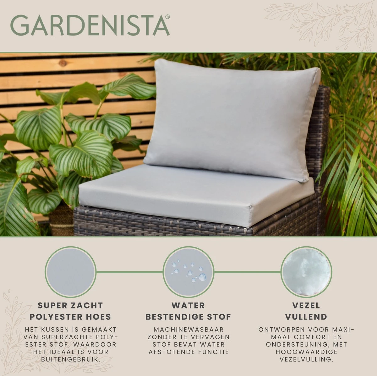 Comfy Coussins De Siège D'extérieur Pour Meubles En Rotin Coussins De Mobilier De Jardin Rembourrage De Terrasse Résistant à Water Confortable Et Léger 75 X 75 X 6 Cm 6 Comfy Coussins De Siège D'extérieur Pour Meubles En Rotin Coussins De Mobilier De Jardin Rembourrage De Terrasse Résistant à Water Confortable Et Léger 75 X 75 X 6 Cm – Image 6