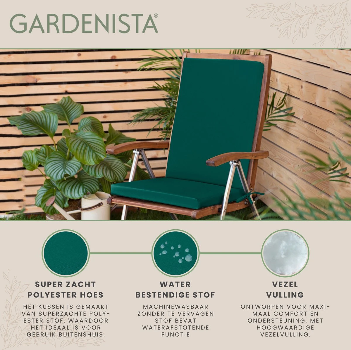 Gardenista Chaise De Jardin À Dossier Haut Coussin De Siège Plein Air Intérieur Kussen D'assise Matériau Résistant À L'eau Doux Durable Et Confortable 7 Gardenista Chaise De Jardin À Dossier Haut Coussin De Siège Plein Air Intérieur Kussen D'assise Matériau Résistant À L'eau Doux Durable Et Confortable – Image 7