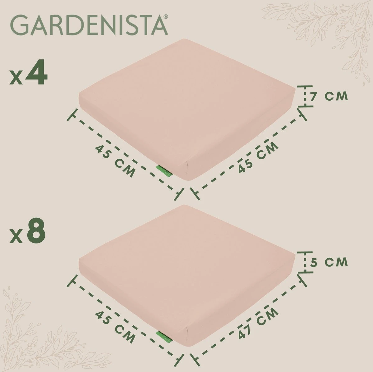 Gardenista Set De Coussins De Siège D'extérieur Pour Meubles En Rotin Coussins De Meubles D'extérieur Résistants à L'eau Rembourrage De Chaise De Meubles De Patio Léger Et Durable 12 Pièces 4 Gardenista Set De Coussins De Siège D'extérieur Pour Meubles En Rotin Coussins De Meubles D'extérieur Résistants à L'eau Rembourrage De Chaise De Meubles De Patio Léger Et Durable 12 Pièces – Image 4