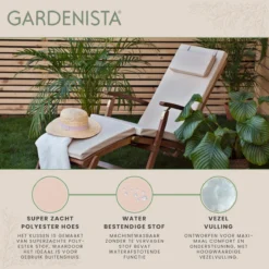 Gardenista Coussin De Remplacement Pour Chaise Longue De Jardin à Vapeur Chaise Longue Inclinable Coussin De Mobilier D'extérieur Résistant à L'eau Fibre Remplie Hypoallergénique Durable Épais Et Confortable -Jardin Meubles Magasin 1200x1198 85