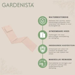 Gardenista Coussin De Remplacement Pour Chaise Longue De Jardin à Vapeur Chaise Longue Inclinable Coussin De Mobilier D'extérieur Résistant à L'eau Fibre Remplie Hypoallergénique Durable Épais Et Confortable -Jardin Meubles Magasin 1200x1198 86
