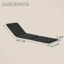 Gardenista Coussin De Rechange Pour Chaise Longue De Jardin Allibert Keter Daytona En Rotin Inclinable Coussin De Mobilier D'extérieur Résistant à L'eau Et Léger En Fibre Rembourrée Hypoallergénique, Zwart -Jardin Meubles Magasin 1200x1198 94