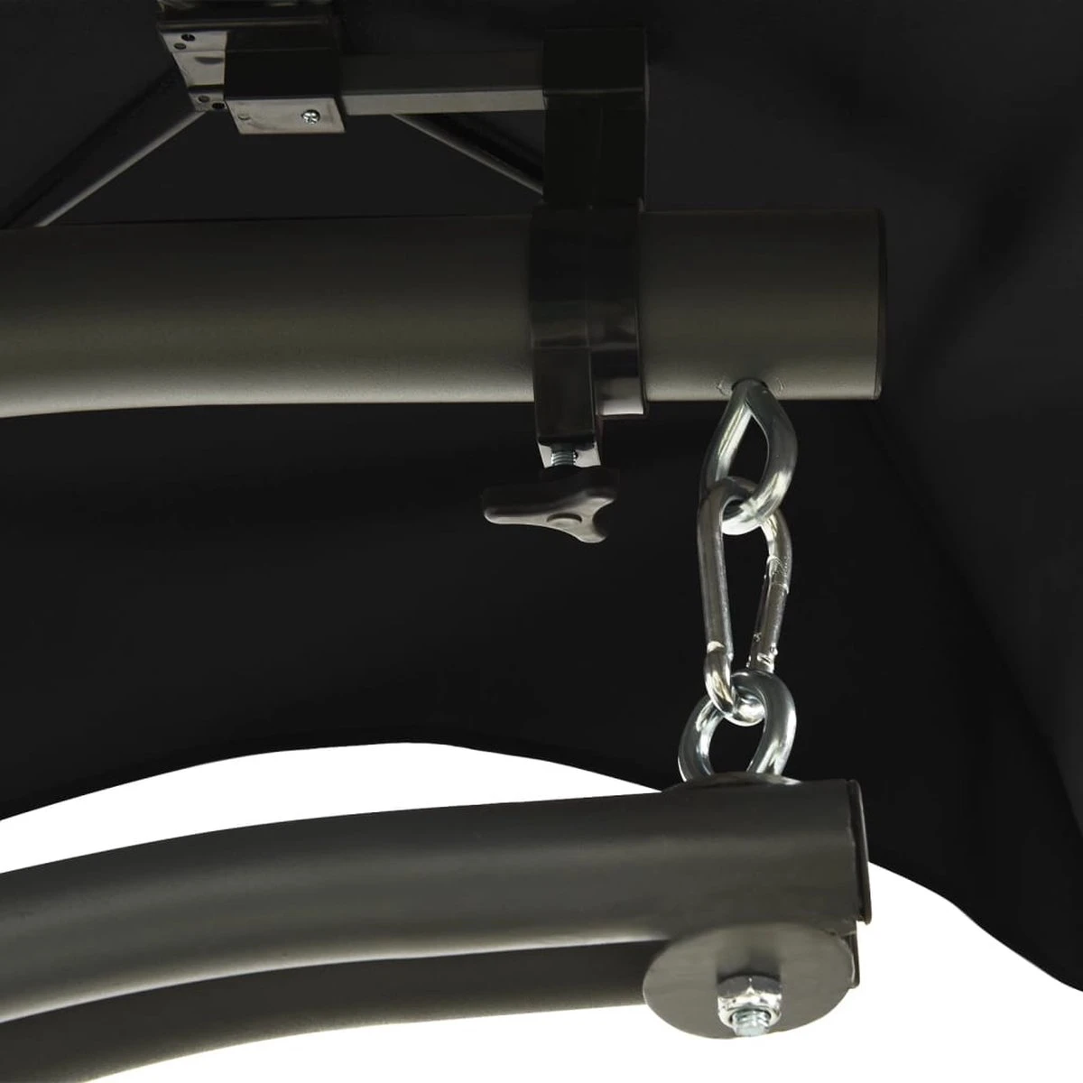 Prolenta Premium - Chaise à Bascule - Chaise à Bascule De Jardin 190x90x200 Cm Tissu Noir Et Gris - Zwart - Balançoire 6 Prolenta Premium - Chaise à Bascule - Chaise à Bascule De Jardin 190x90x200 Cm Tissu Noir Et Gris - Zwart - Balançoire – Image 6