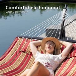 Hamac Avec Support 2 Personnes / 200kg, 190 * 140, Kussen Amovible, Résistant Aux Intempéries Résistant Aux UV (rouge / Jaune) VITA5 -Jardin Meubles Magasin 1200x1200 106