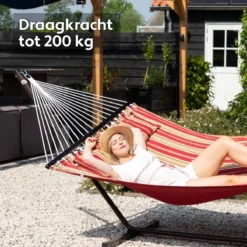 Hamac Avec Support 2 Personnes / 200kg, 190 * 140, Kussen Amovible, Résistant Aux Intempéries Résistant Aux UV (rouge / Jaune) VITA5 -Jardin Meubles Magasin 1200x1200 107