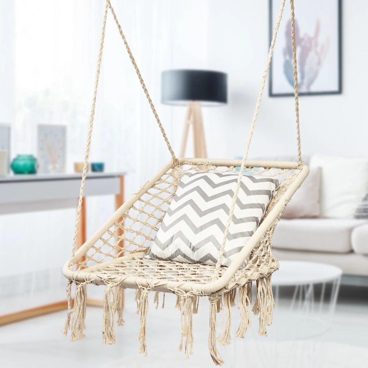 Coast Chaise Suspendue Macramé Chaise Suspendue Chaise Suspendue Chaise Berçante 120 Kg Capacité De Charge 2 Coast Chaise Suspendue Macramé Chaise Suspendue Chaise Suspendue Chaise Berçante 120 Kg Capacité De Charge – Image 2