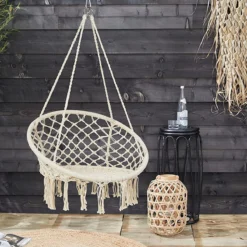 Chaise Suspendue Boho - Chaise Suspendue Tressée - Chaise Relax - Swing - Chaise à Bascule Crème - Chaise Suspendue Intérieure - Chaise Suspendue Extérieure -Jardin Meubles Magasin 1200x1200 1125