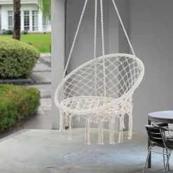 Chaise Suspendue Boho - Chaise Suspendue Tressée - Chaise Relax - Swing - Chaise à Bascule Crème - Chaise Suspendue Intérieure - Chaise Suspendue Extérieure -Jardin Meubles Magasin 1200x1200 1126