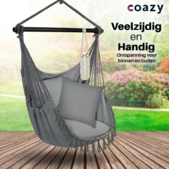 Coazy | Fauteuil Suspendu Pour Intérieur Et Extérieur - Cocoon - Fauteuil Oeuf - Fauteuil Oeuf Suspendu - Macramé - Chargeable 150kg -Jardin Meubles Magasin 1200x1200 1165