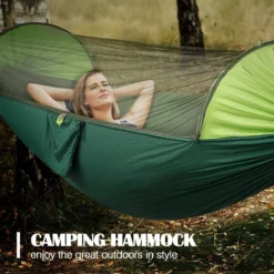 Hamac Avec Moustiquaire, Hamac Outdoor 2 En 1 Pour 2 Personnes, Hamac En Nylon De Parachute Portable Ultra-léger Avec Capacité De Poids De 200 Kg Pour Camping En Outdoor - Vert -Jardin Meubles Magasin 1200x1200 121