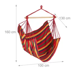 Fauteuil Suspendu Relaxdays - Moderne - Coton - 150 Kg - Chaise Hamac - Intérieur Et Extérieur Jaune / Vert / Bleu / Rouge -Jardin Meubles Magasin 1200x1200 1227