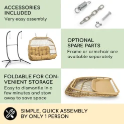 Blumfeldt Biarritz Chaise Suspendue Double Pour Intérieur Et Extérieur - Coussins Inclus - Chaise De Jardin Pour Deux Personnes - Support Inclus - Pliable - Aluminium Et Polyester - Beige 13 Blumfeldt Biarritz Chaise Suspendue Double Pour Intérieur Et Extérieur - Coussins Inclus - Chaise De Jardin Pour Deux Personnes - Support Inclus - Pliable - Aluminium Et Polyester - Beige -Jardin Meubles Magasin 1200x1200 1253