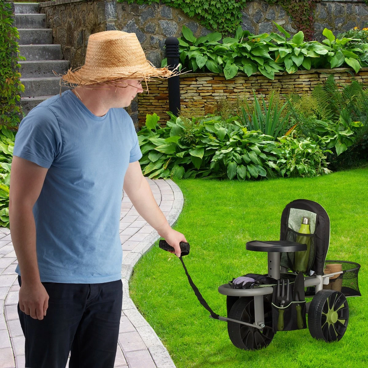 Tabouret De Jardin Relaxdays Sur Roulettes - Tabouret De Travail Réglable En Hauteur - Tabouret Mobile - Garage 7 Tabouret De Jardin Relaxdays Sur Roulettes - Tabouret De Travail Réglable En Hauteur - Tabouret Mobile - Garage – Image 7