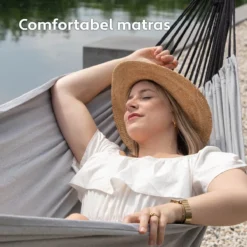 Hamac Avec Support 2 Personnes / 205 Kg - Longueur Du Cadre Réglable 290-330 Cm - Tapis De Surface 241 * 160 Cm - Avec Sac De Transport (Grijs) -Jardin Meubles Magasin 1200x1200 130