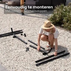 Hamac Avec Support 2 Personnes / 205 Kg - Longueur Du Cadre Réglable 290-330 Cm - Tapis De Surface 241 * 160 Cm - Avec Sac De Transport (Grijs) -Jardin Meubles Magasin 1200x1200 132