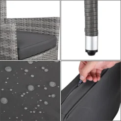 Casaria Set De 2 Chaises De Jardin De Jardin Polyrotin Coussins 7cm Empilables Grijs -Jardin Meubles Magasin 1200x1200 1337