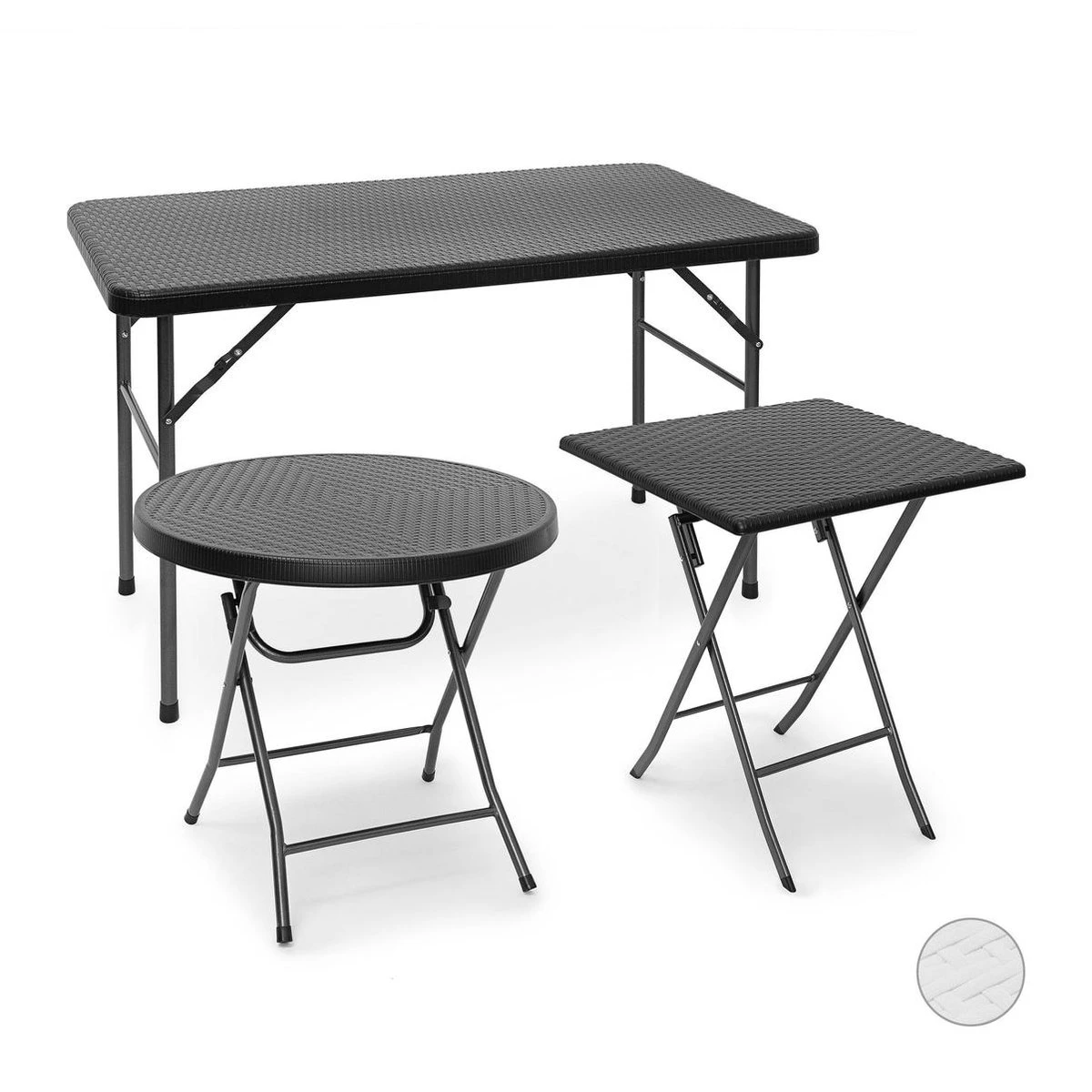 Relaxdays Table De Jardin Rotin BASTIAN Pliable, Table D'appoint, Table à Manger, Jardin, Véranda Marron, Rectangulaire 3 Relaxdays Table De Jardin Rotin BASTIAN Pliable, Table D'appoint, Table à Manger, Jardin, Véranda Marron, Rectangulaire – Image 3