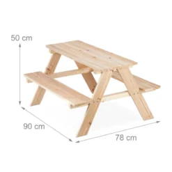Table De Pique-nique Pour Enfants Relaxdays Bois - Table De Jardin Enfants - Table De Jeux - Table De Jardin Pour Enfants -Jardin Meubles Magasin 1200x1200 1399