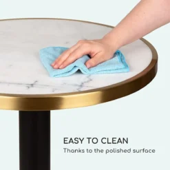 Blumfeldt Patras Jewel Bistro Table - Table De Jardin 57,5 X 75 Cm (ØxH) - Marbre & Fonte - Résistant Aux Intempéries - Pour L'intérieur Et L'extérieur -Jardin Meubles Magasin 1200x1200 1420