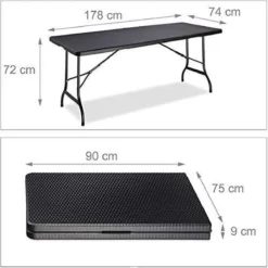 Table De Jardin En Plastique - Pliable - Table De Jardin Table Pliante - ASPECT ROTIN NOIR - 180x75x74 Cm 11 Table De Jardin En Plastique - Pliable - Table De Jardin Table Pliante - ASPECT ROTIN NOIR - 180x75x74 Cm -Jardin Meubles Magasin 1200x1200 1430