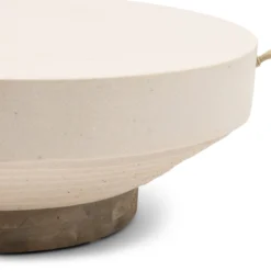 Riviera Maison Table D'appoint D'extérieur - Table Coffee Plein Air Jimbaran Dia 80 - Fibre De Verre, Teck - Beige / Sable Blanc -Jardin Meubles Magasin 1200x1200 1432