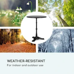 Table Bistro Blumfeldt Patras - Table De Jardin 60 X 71 Cm (ØxH) - Plateau En Marbre - Base En Fonte - Pour L'intérieur Et L'extérieur - Résistant Aux Intempéries - Design Art Nouveau -Jardin Meubles Magasin 1200x1200 1451