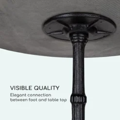 Table Bistro Blumfeldt Patras - Table De Jardin 60 X 71 Cm (ØxH) - Plateau En Marbre - Base En Fonte - Pour L'intérieur Et L'extérieur - Résistant Aux Intempéries - Design Art Nouveau -Jardin Meubles Magasin 1200x1200 1453