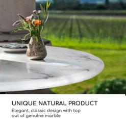 Blumfeldt Patras Taverna 4-Seasons-Marbre - Table Bistrot 60 X 110 Cm (ØxH) - Table De Bar - Table De Jardin - Marbre - Pour L'extérieur Et L'intérieur -Jardin Meubles Magasin 1200x1200 1470