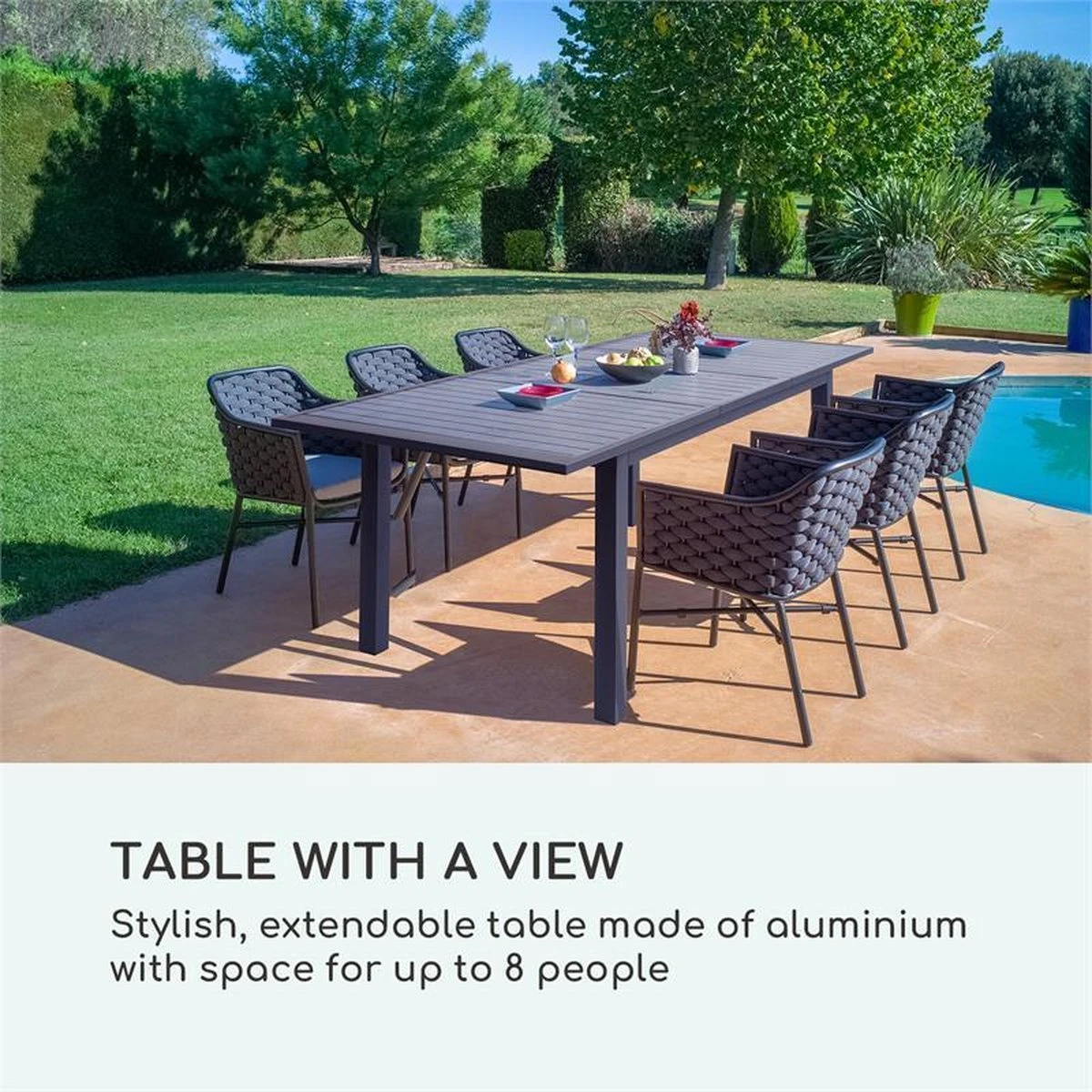 Table De Jardin Blumfeldt Toledo 213 X 90 Cm - à Rallonge - Structure En Aluminium Stable Avec Revêtement En Poudre - Anthracite 2 Table De Jardin Blumfeldt Toledo 213 X 90 Cm - à Rallonge - Structure En Aluminium Stable Avec Revêtement En Poudre - Anthracite – Image 2
