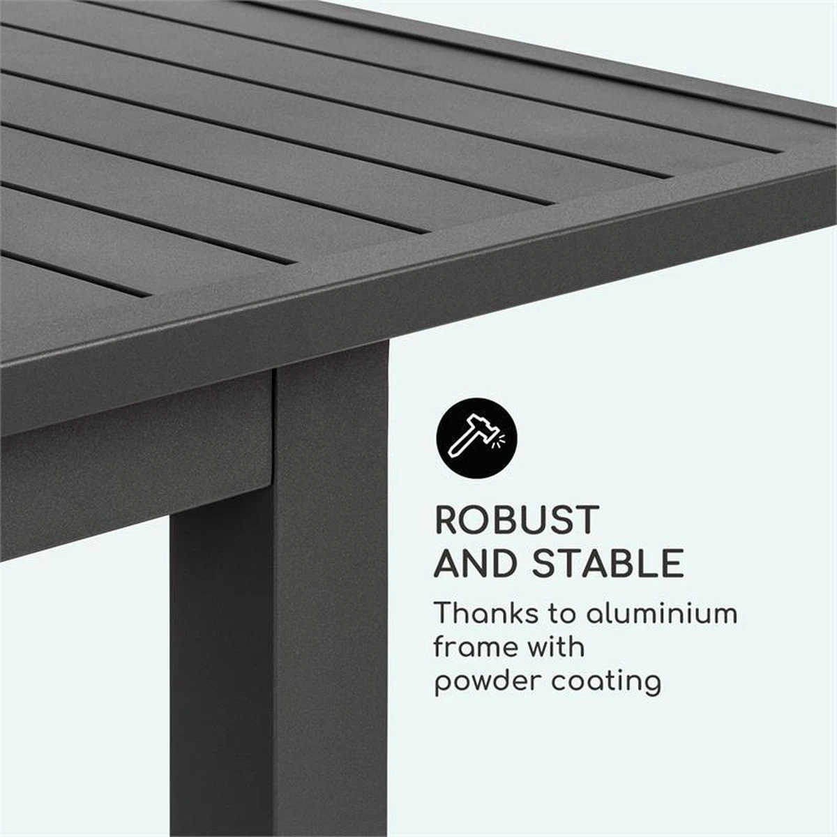 Table De Jardin Blumfeldt Toledo 213 X 90 Cm - à Rallonge - Structure En Aluminium Stable Avec Revêtement En Poudre - Anthracite 5 Table De Jardin Blumfeldt Toledo 213 X 90 Cm - à Rallonge - Structure En Aluminium Stable Avec Revêtement En Poudre - Anthracite – Image 5