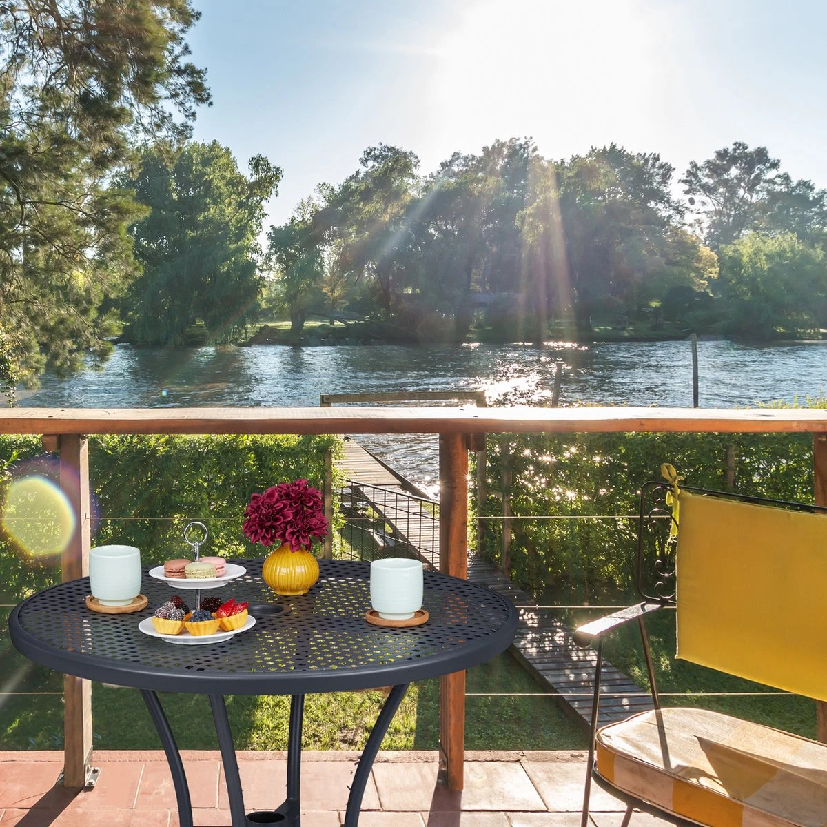 Table De Jardin Relaxdays 70 Cm Avec Trou Pour Parasol - Table D'extérieur En Métal - Table De Bistrot - Table à Manger 9 Table De Jardin Relaxdays 70 Cm Avec Trou Pour Parasol - Table D'extérieur En Métal - Table De Bistrot - Table à Manger – Image 9