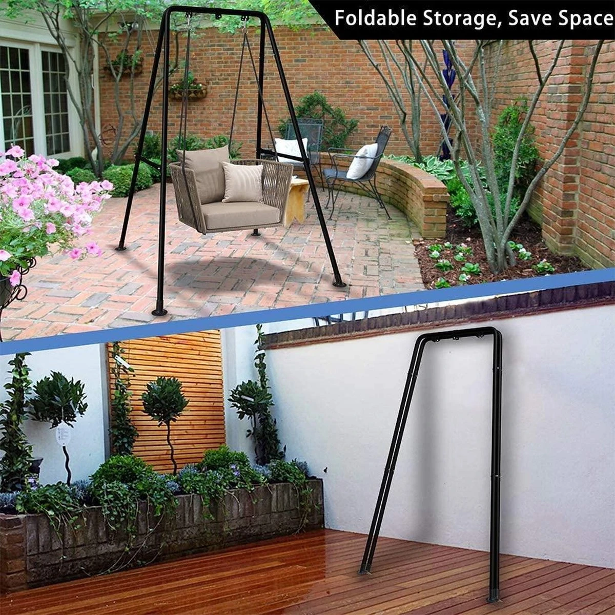 Hamac AVEC Support - Zinaps Hamac Chaise Cadre Hamac Chaise Support Charge Max 150kg Swing Intérieur Plein Air Avec Support (Noir) (WK 02129) 2 Hamac AVEC Support - Zinaps Hamac Chaise Cadre Hamac Chaise Support Charge Max 150kg Swing Intérieur Plein Air Avec Support (Noir) (WK 02129) – Image 2