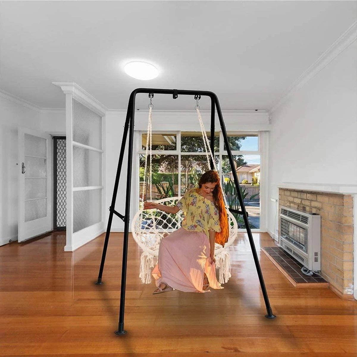 Hamac AVEC Support - Zinaps Hamac Chaise Cadre Hamac Chaise Support Charge Max 150kg Swing Intérieur Plein Air Avec Support (Noir) (WK 02129) 4 Hamac AVEC Support - Zinaps Hamac Chaise Cadre Hamac Chaise Support Charge Max 150kg Swing Intérieur Plein Air Avec Support (Noir) (WK 02129) – Image 4