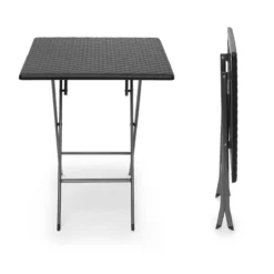 Table De Jardin Relaxdays Rotin BASTIAN Pliable, Table D'appoint, Table à Manger, Jardin, Véranda Noir, Carré -Jardin Meubles Magasin 1200x1200 1513