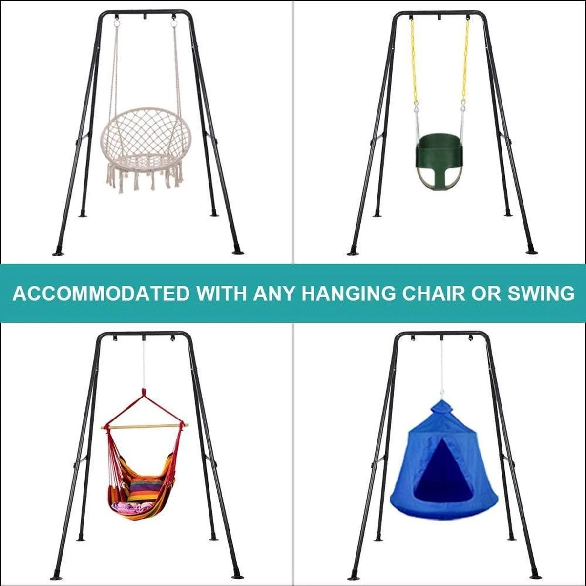 Hamac AVEC Support - Zinaps Hamac Chaise Cadre Hamac Chaise Support Charge Max 150kg Swing Intérieur Plein Air Avec Support (Noir) (WK 02129) 6 Hamac AVEC Support - Zinaps Hamac Chaise Cadre Hamac Chaise Support Charge Max 150kg Swing Intérieur Plein Air Avec Support (Noir) (WK 02129) – Image 6