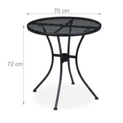 Relaxdays Table De Jardin Avec Parsol - Table De Balcon - Table De Bistrot - Table D'extérieur 70 Cm - Noir -Jardin Meubles Magasin 1200x1200 1522