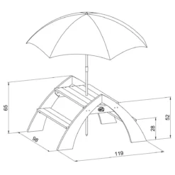 AXI Kylo Table Pique Nique Enfant En Bois Gris & Blanc - Table Picnic Avec Parasol Pour Le Jardin -Jardin Meubles Magasin 1200x1200 1533